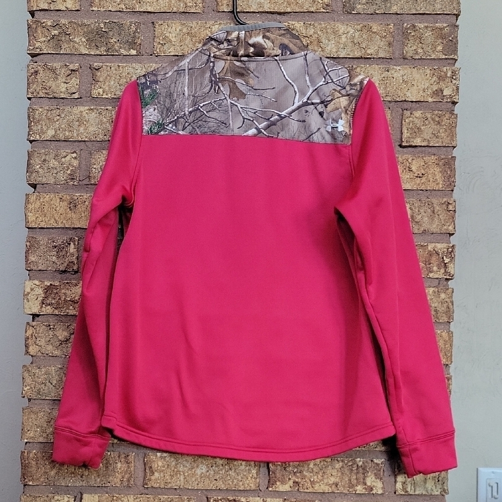 Under Armour Real Tree Half-Zip Red & Camo Pullover Size Medium - Picture 10 of 13